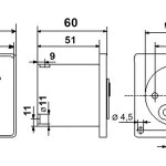 Miniatur - Schlüsseltaster Typ: MR1-1T mit 1 Tast-Kontakt (Impuls) IP 54