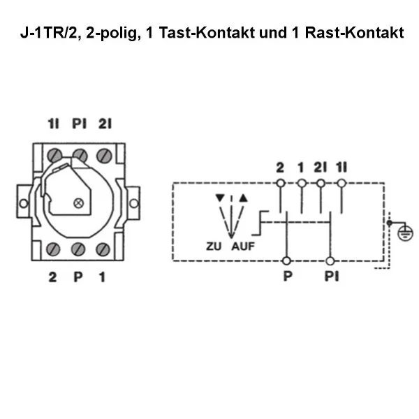 Schalteinsatz 2-polig, mit 1 Tast- + 1 Rast- Kontakt, für Schlüsselschalter S-APZ/S-EPZ