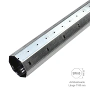 Achtkantstahlwelle SW 60, 0,6mm Wandstärke, Länge 1100 mm, aus feuerverzinktem Stahl