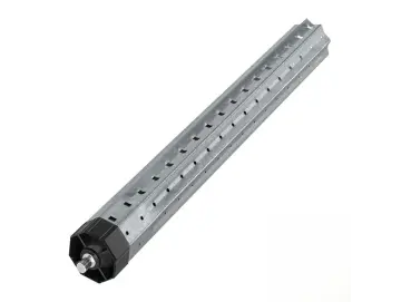 Teleskopwelle SW 60, Länge 500 mm, aus feuerverzinktem Stahl, für Achtkantwelle SW 60, montiert mit Walzenkapsel