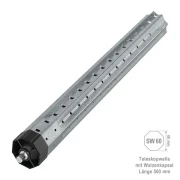 Teleskopwelle SW 60, Länge 500 mm, aus feuerverzinktem Stahl, für Achtkantwelle SW 60, montiert mit Walzenkapsel