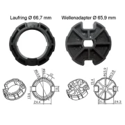 WTS - Adapterset DM-A70RZ  70 mm Zentrisch Rundwelle für alle Rohrmotoren  Ø 45 mm Serie