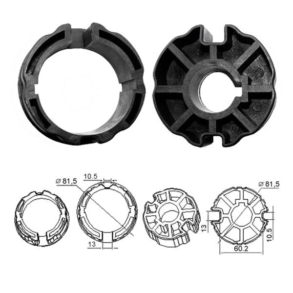 WTS - Adapterset DM-A85R-59 : 85 mm Rundwelle mit Nut nur für Maxi - Rohrmotoren  Ø 59 mm, Serie DM-59 + DMH-59