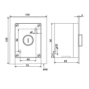 WTS - Einfach-Drucktaster aus Metall Unterputz mit rotem NOT-AUS Pilz rastend und wassergeschützt IP 65