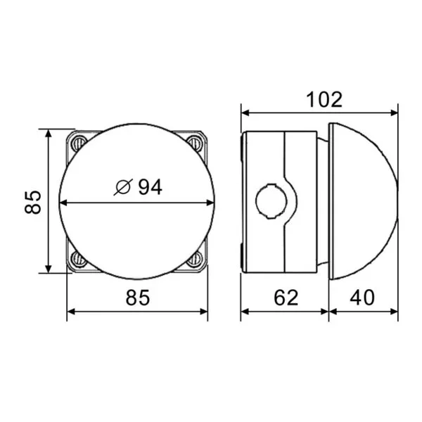 WTS - Grobhand-Pilztaster, Pilz 94 mm grün, tastend, Kontakte: 1S + 1Ö Wassergeschützt - IP 65
