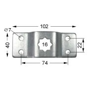 WTS - Motorlager für 16 mm Vierkantstift, mit 4-fach Bohrung DM-L015-59